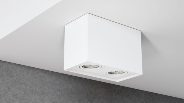 Halogen natynkowy podwójny 2xGU10 kwadrat Biały