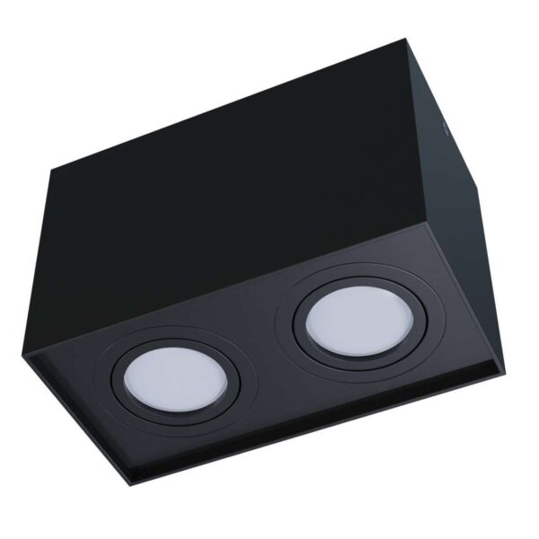 305af6b37b62036916c5185937acb0da Halogen natynkowy podwójny 2xGU10 kwadrat Czarny
