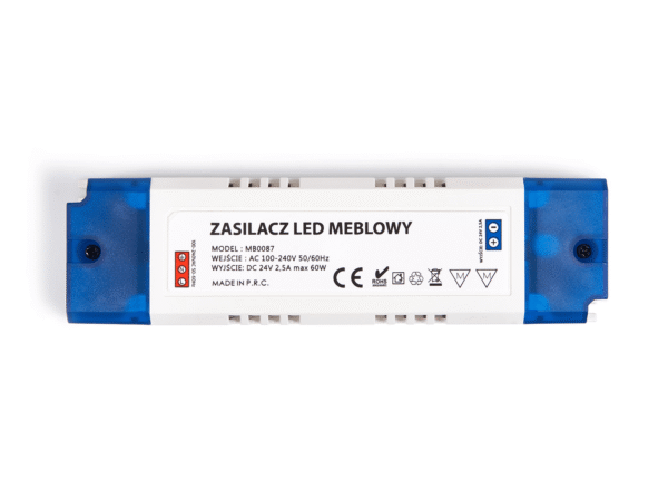 Zasilacz do taśm LED 24V meblowy 60W 2.5A