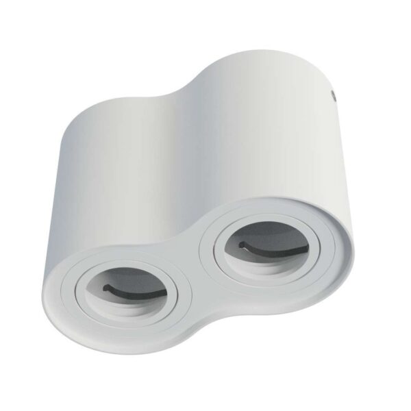 6848ab69420431c3be1902e482a67ed7 Halogen natynkowy podwójny 2xGU10 okrągły Biały