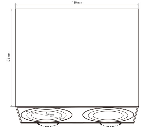 Halogen natynkowy podwójny 2xGU10 kwadrat Biały