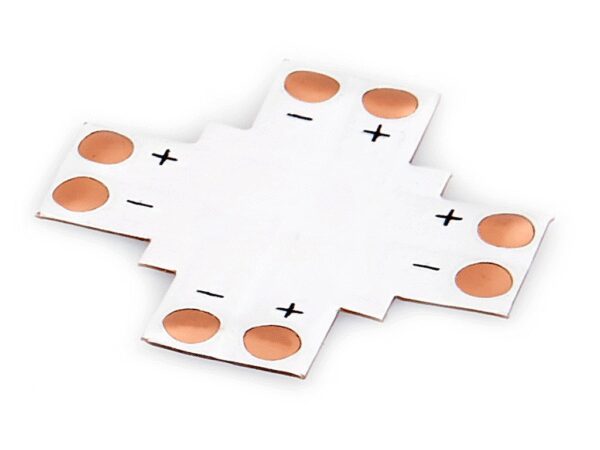 9a14a4b491dacf12dcf5d8bf1e08bcc0 Złączka poczwórna typ X do taśm LED 8mm SMD2835/3528