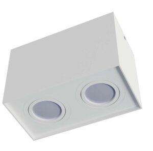 Halogen natynkowy podwójny 2xGU10 kwadrat Biały