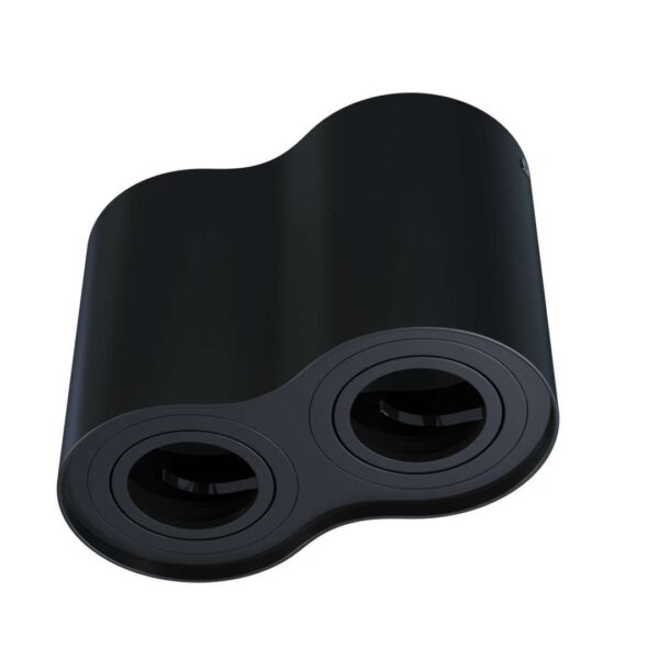 Halogen natynkowy podwójny 2xGU10 okrągły Czarny