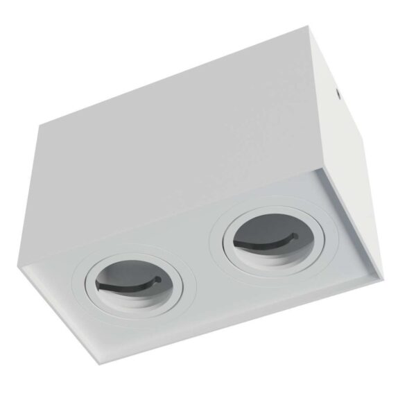 Halogen natynkowy podwójny 2xGU10 kwadrat Biały