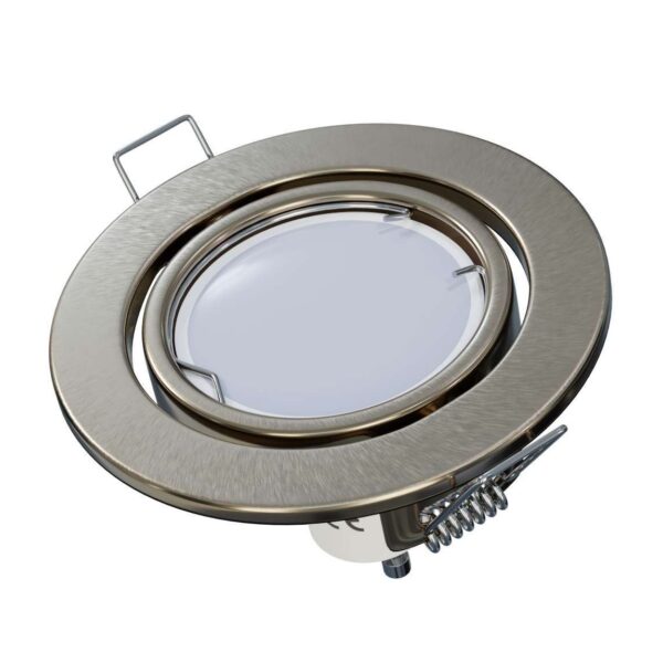 Oprawa halogenowa ruchoma GU10/MR16 okrągła Satyna