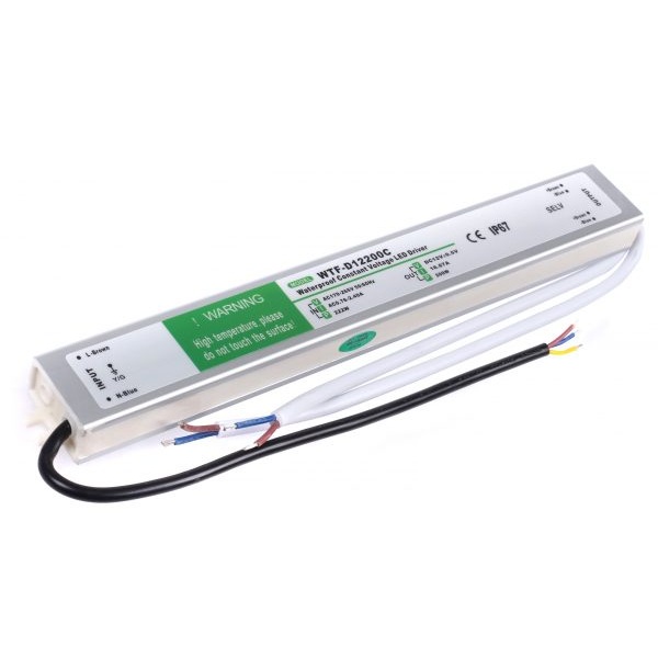 Zasilacz LED 12V 200W 16,67A SLIM PRO wodoodporny IP67