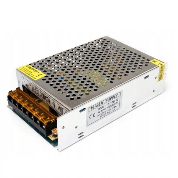 Zasilacz modułowy do LED CCTV 12V 100W 8,3A IP20 Zasilacz modułowy do LED CCTV 12V 100W 8,3A IP20
