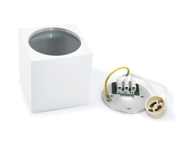 Halogen natynkowy kwadratowy 1xGU10 ruchomy Biały