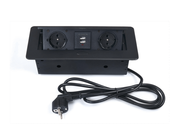 Power Port Biurkowy 2xGniazdko + 2xUSB 2.1 Multibox 2 Czarny