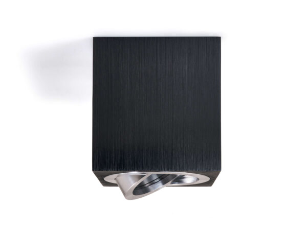 5d23737bfe417e4f621b770ee22fb2cc Halogen natynkowy kwadratowy 1xGU10 Czarny ze srebrnym pierścieniem