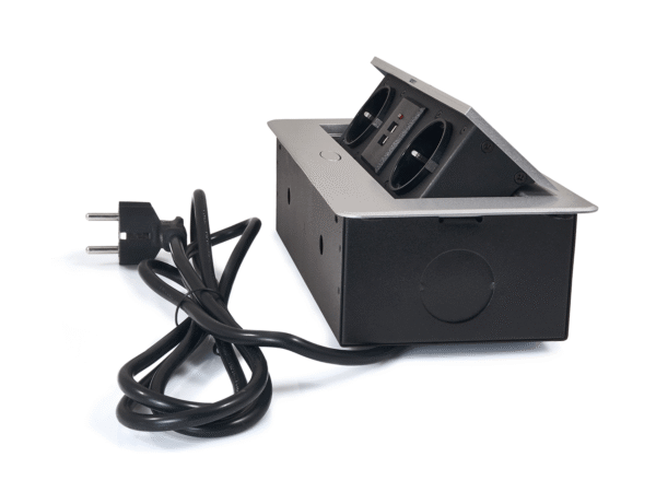 Power Port Biurkowy 2xGniazdko + 2xUSB 2.1 Multibox 2 Srebrny