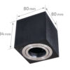 9333e5895d481e84c4837622801c3198 Halogen natynkowy kwadratowy 1xGU10 Czarny ze srebrnym pierścieniem