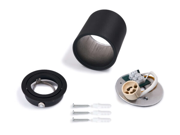 Halogen natynkowy okrągły 1xGU10 ruchomy Czarny