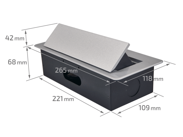 Power Port Biurkowy 2xGniazdko + 2xUSB 2.1 Multibox 2 Srebrny