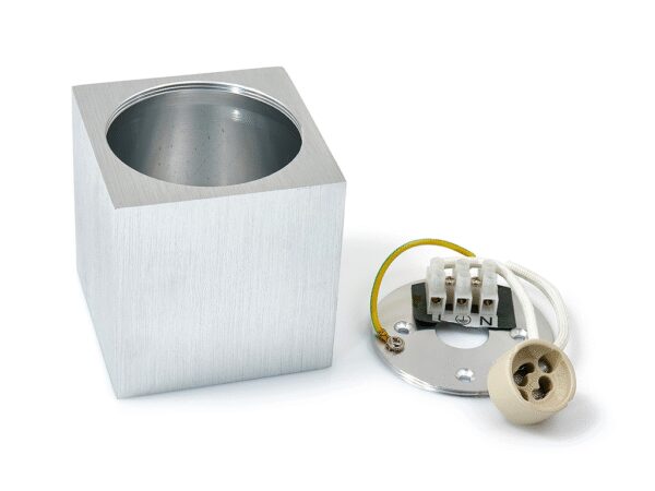 c01169d79917134cc714d1138f2c22d3 Halogen natynkowy kwadratowy 1xGU10 ruchomy Srebrny