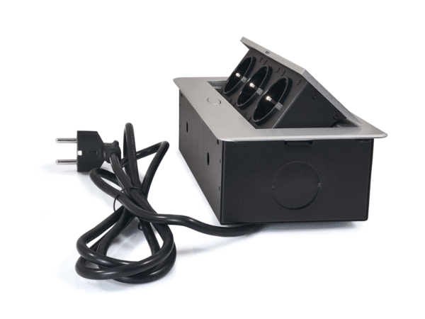 Power Port Biurkowy 3xGniazdko sieciowe 230V Multibox Srebrny