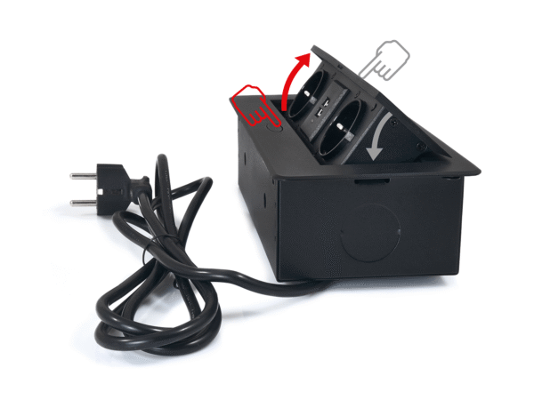 Power Port Biurkowy 2xGniazdko + 2xUSB 2.1 Multibox 2 Czarny