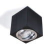 c9c50192c9f688efe4b0783f56ba2cb1 Halogen natynkowy kwadratowy 1xGU10 Czarny ze srebrnym pierścieniem