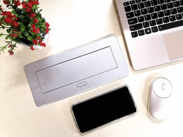 Power Port Biurkowy 3xGniazdko sieciowe 230V Multibox Srebrny