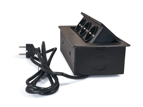 Power Port Biurkowy 3xGniazdko sieciowe 230V Multibox Czarny