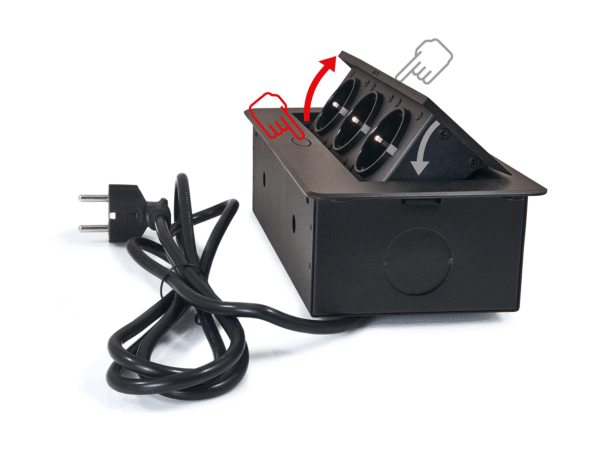 Power Port Biurkowy 3xGniazdko sieciowe 230V Multibox Czarny