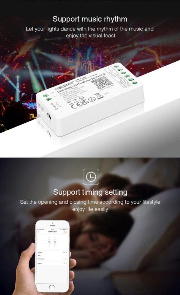 MiLIGHT FUT035W sterownik LED CCT Tuya Smart 12A 12-24V