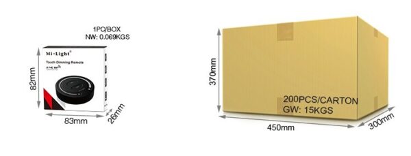 Mi-Light FUT087-B czarny pilot naścienny ściemniacz 2xAAA