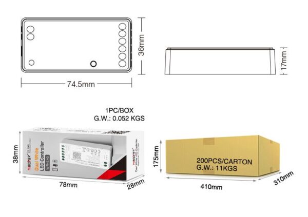 MiLIGHT FUT035W sterownik LED CCT Tuya Smart 12A 12-24V