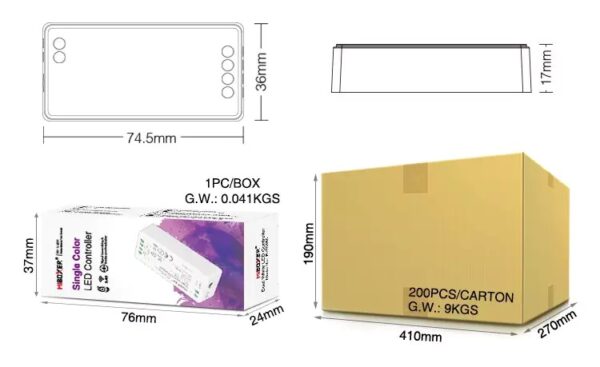 MiLIGHT FUT036W ściemniacz LED Tuya Smart 12A 12-24V