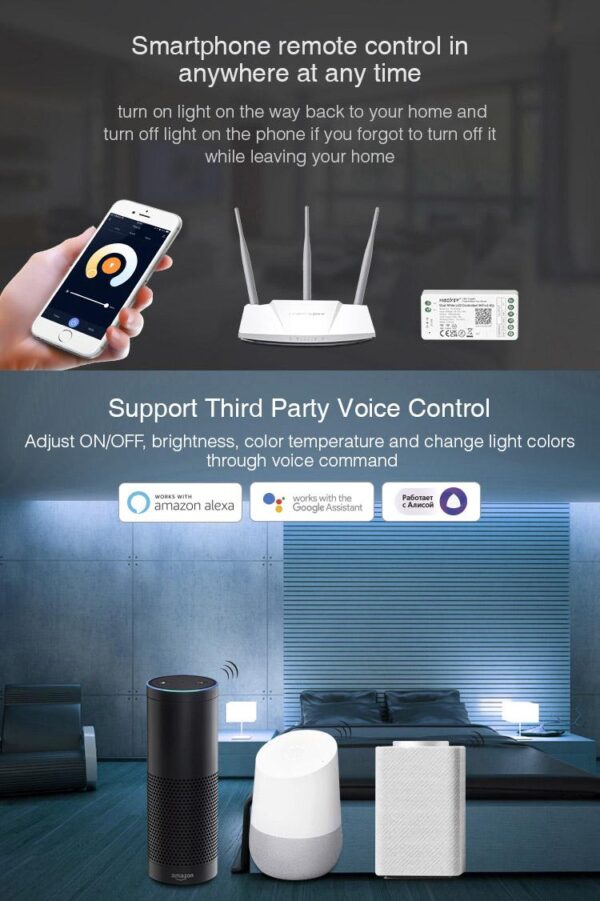 MiLIGHT FUT035W sterownik LED CCT Tuya Smart 12A 12-24V