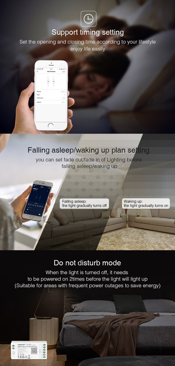 MiLIGHT FUT038W sterownik LED RGB+W Tuya Smart 12A 12-24V