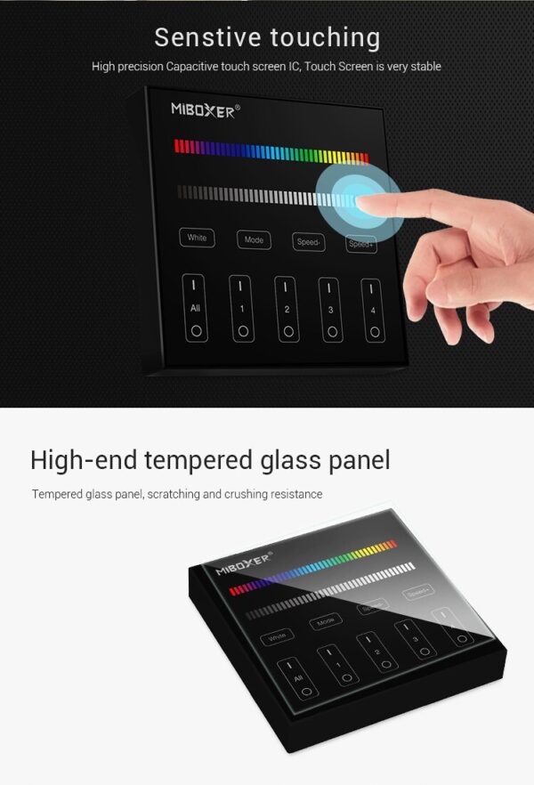 ee47f3b11803aa21842d6001487cb827 Sterownik LED RGB/RGBW dotykowy MiLight B3-B Czarny - bateryjny