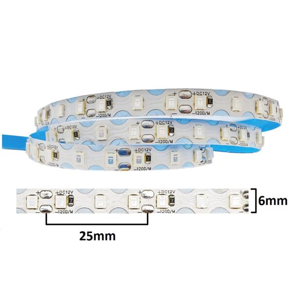 Taśma LED 12V S-SHAPE 6mm PRO 9.6W/m 120xSMD2835 - Niebieska