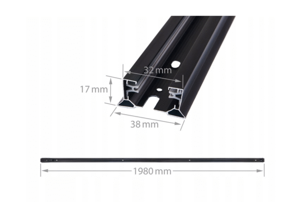 Szyna 2m czarna z 4 reflektorami LED GU10 Maxi