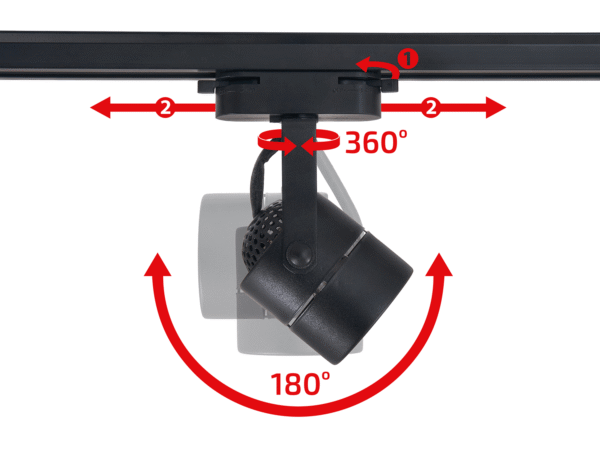 39867 Lampa szynowa Mini Reflektor GU10 60x60mm Steka - Czarny