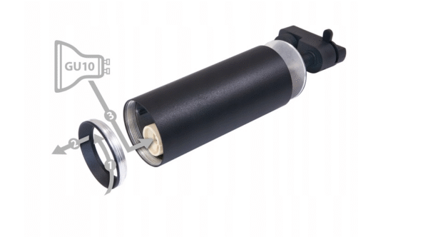 Szyna 2m czarna z 4 reflektorami LED GU10 Maxi