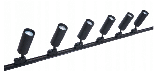 Szyna 2m czarna z 6 reflektorami LED GU10 Maxi