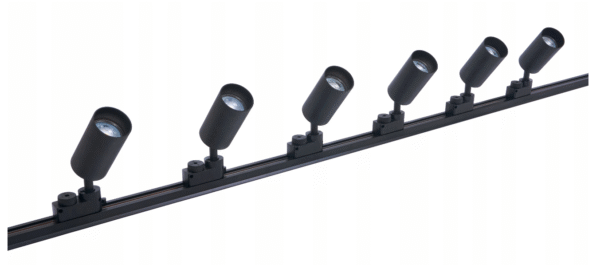 Lampa-szynowa-LED-6x-reflektor-GU10-szyna-track-2m Zestaw Premium: Szyna 2m + 6 reflektorów GU10 - czarny