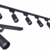 Lampa-szynowa-LED-6x-reflektor-GU10-szyna-track-2m Zestaw Premium: Szyna 2m + 6 reflektorów GU10 - czarny