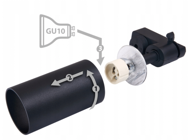 Reflektor-LAMPA-SPOT-szynowy-Vision-czarna Reflektor szynowy GU10 100x55mm Premium czarny