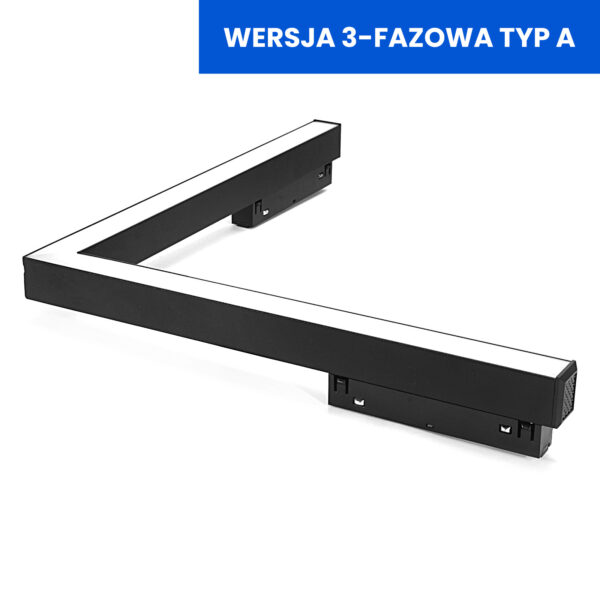 891_5 Lampa magnetyczna kątowa 24W 4000K Black Line 3 fazy Typ A