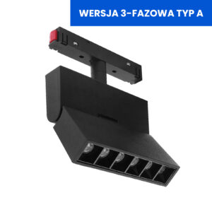909_8 Reflektor Magnetyczny Spot 6W 3000K Black Line 3 fazy Typ A