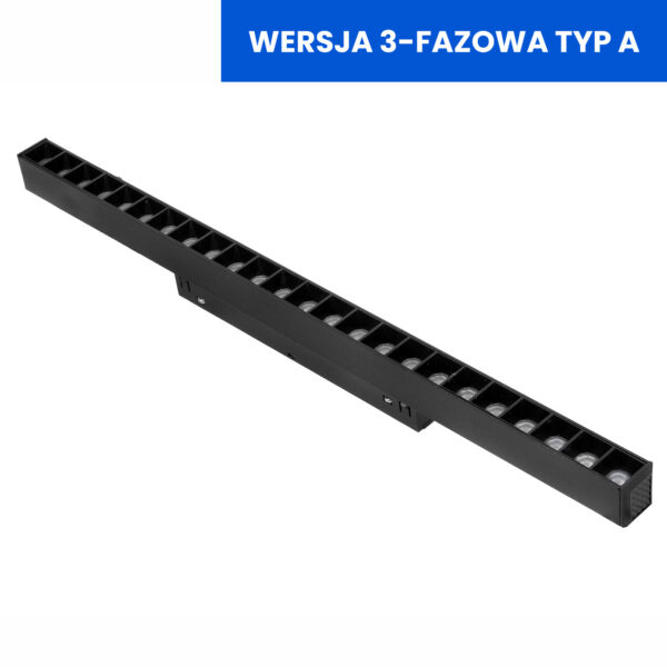 Lampa Liniowa Magnetyczna Spot 24W 3000K Black Line 3 fazy Typ A
