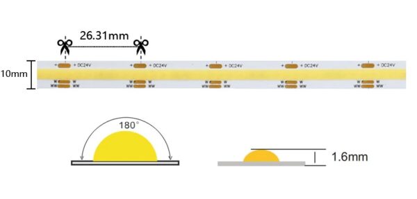 627cb12264d1c4954c538076b0bab841 Taśma LED COB CCT 24V Perfect Line 14W 512 LED - 1 metr