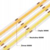 Taśma LED COB 12V 12W PRO LINE 252 LED/m Biała Ciepła 1m