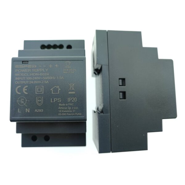 19cd4b68aef7c1ade23acd4af20c9d93 Zasilacz na szynę DIN 24V 60W 2.5A HDN PRO
