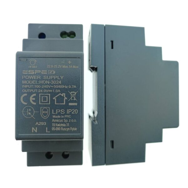 4c8e0d692660a44c47ab9a07ebe678c5 Zasilacz na szynę DIN 24V 24W 1A HDN PRO