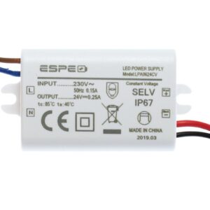4ccdbb69fe8575a5d9b51337ecb3ef97 Zasilacz LED 24V 6W 0.25A Mini IP67 wodoszczelny