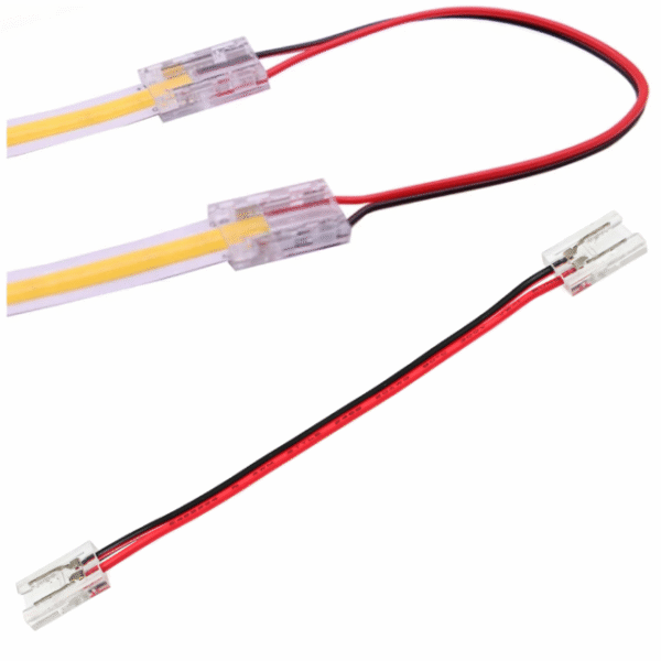 Złączka do taśm LED COB 8mm dwustronna z przewodem